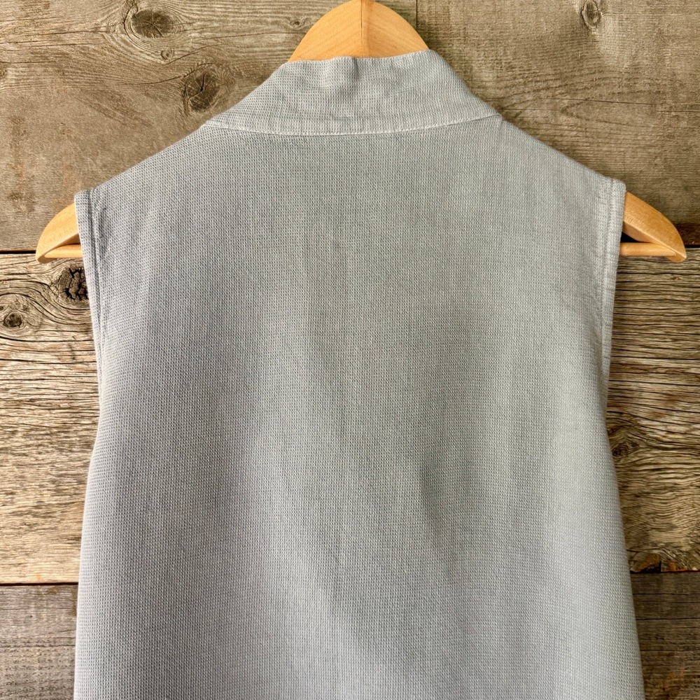 Bryn Walker Koryo Vest M Blue Gray Textured Side Tie Lagenlook Layering USA - Picture 7 of 11